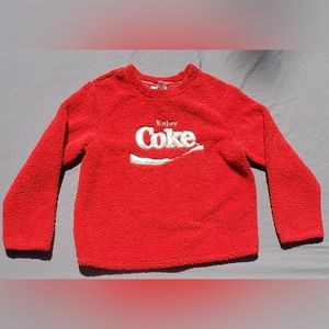 2x large Coca-Cola fuzzy crew neck